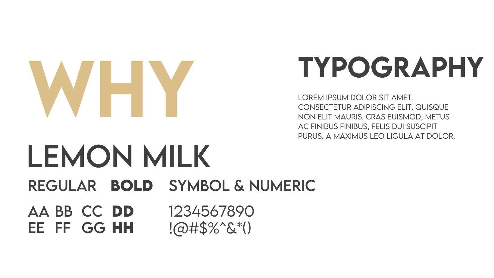 Lemon Milk typography system specimen