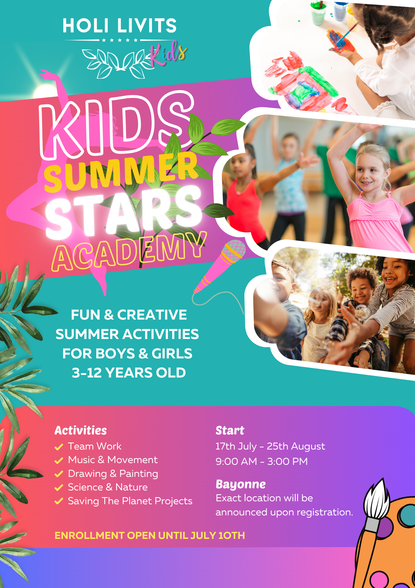 Kids Summer Stars Academy flyer